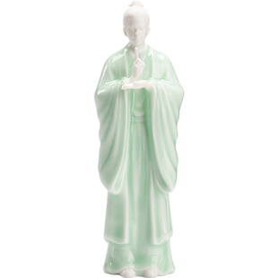 国风陶瓷禅意小道士摆件道家人物雕像新中式茶室博古架桌面装饰品