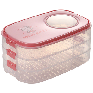 三丽鸥正版手提多层收纳盒大容量透明杂物文件塑料置储物箱整理架