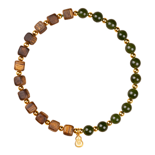 和田玉沉香手串五行补木火属性手链女士随形天然奇楠方糖木质串珠