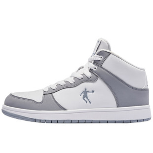 乔丹男鞋黑白秋冬2026新款AJ空军一号高帮休闲板鞋皮面百搭运动鞋