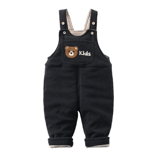 宝宝背带棉裤冬加厚夹棉外穿一岁男童儿童女男宝婴儿背带裤秋冬款