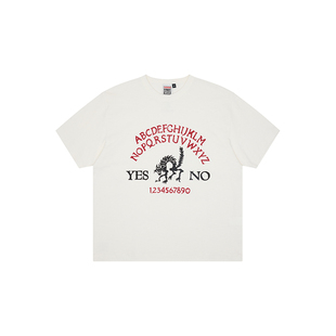 VISION官方 通灵板系列美式复古水洗印花Boxy短宽短袖T恤