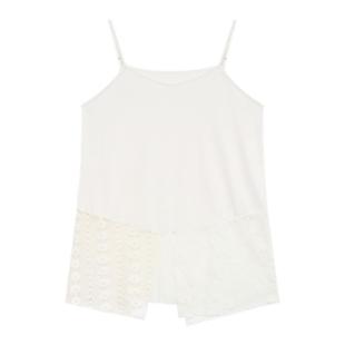 贰羊设计【风素】白色蕾丝拼接吊带上衣女度假风休闲百搭叠穿背心