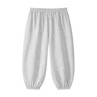 儿童防蚊裤夏季男童灰色束脚休闲裤宝宝薄款透气纯棉宽松长裤女童