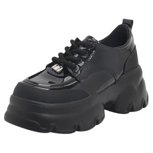 7cm增高鞋子厚底乐福鞋女2025新款春秋小皮鞋日系jk系带漆皮单鞋