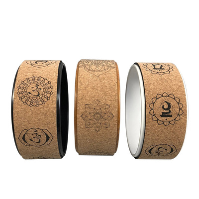 软木瑜伽轮木纹花纹达摩轮辅助轮