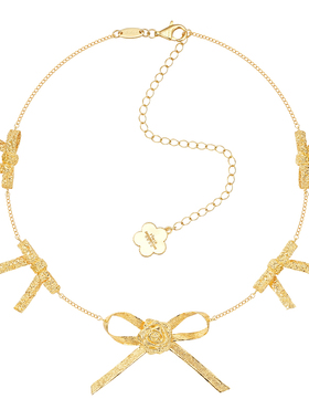 YVMIN尤目 x SHUSHUTONG 织物铸造蕾丝蝴蝶结锁骨链项链生日礼物