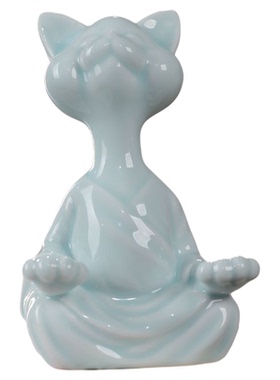 《参悟猫生》景德镇的创意陶瓷猫