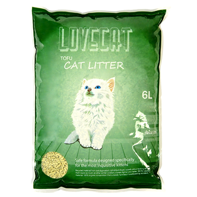 lovecat爱宠爱猫豆腐猫砂青竹绿茶猫砂原味宠物用品6L*6销量正品
