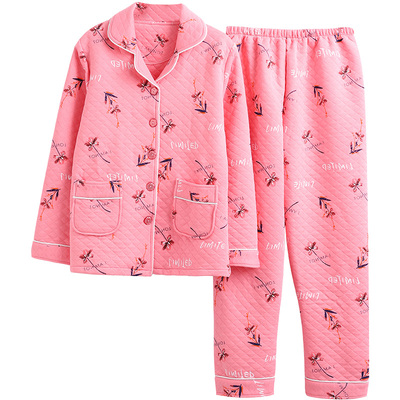 中老年人加绒加厚婆婆妈妈睡衣