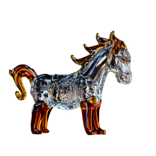 十二生肖水晶玻璃小马摆件书房酒柜茶台装饰创意家居办公新年礼物