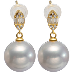 南珠宫官方正品时尚款 925银淡水珍珠耳环 气质高级C-E061SD-J