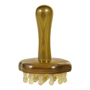 白水牛角经络刷全身通用疏通经络带脉刮痧腿部刷肚子揉腹部按摩梳