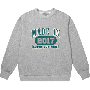 harsh and cruel 美式复古潮流街头感球衣主题设计宽松圆领卫衣