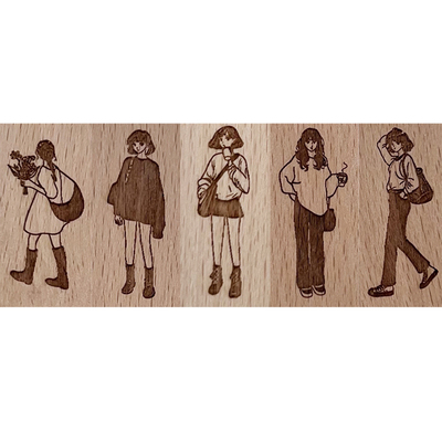 可爱人物图案手帐印章文艺卡通