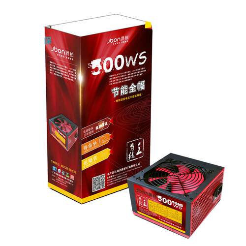 全新爵柏500WS台式电脑主机电源额定400W静音电源6P显卡供电背线
