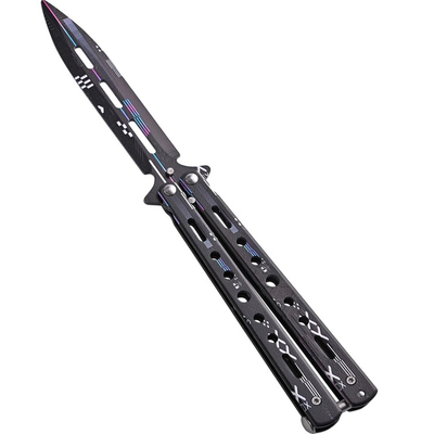 蝴蝶刀折叠便携练习刀全钢未开刃甩手花式玩具训练游戏周边高颜值