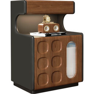 中古床头柜保险柜一体柜小户型实木简约复古智能保险箱边几床边柜