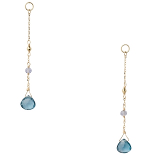 新年礼物agete/阿卡朵【雨露】9K金镶托帕石工艺耳饰