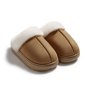 朴西月隐松糕鞋女士外穿2025秋冬加厚加绒一脚蹬包头保暖棉拖鞋
