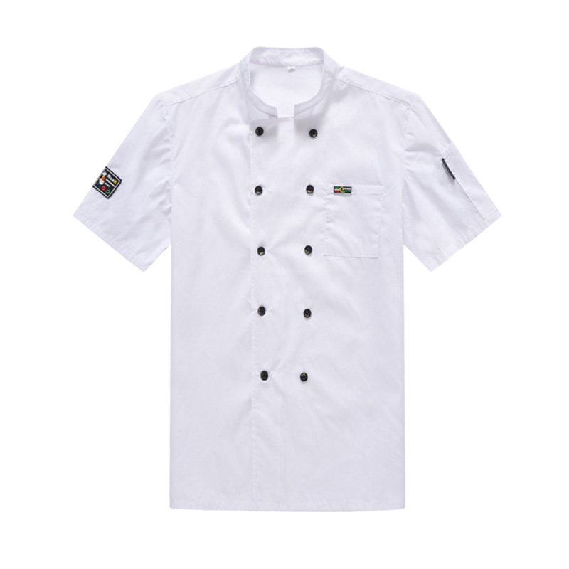 厨师服短袖夏薄款透气厨房工作服