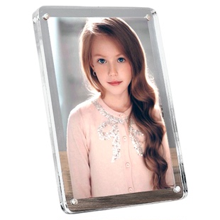 相框定制亚克力六七寸洗照片5R 6 7 8寸磁吸透明创意个性相片摆台