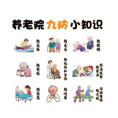 养敬老院墙面装饰氛围文化背景墙布置九防小知识年活动中心形象贴