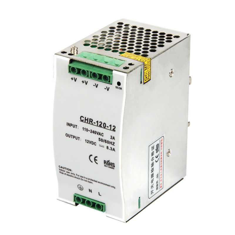 DR-120-12V工业级导轨式开关电源AC220V转直流DC10A稳压监控输出