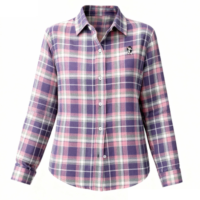 小熊磨毛法兰绒衬衫女春秋款