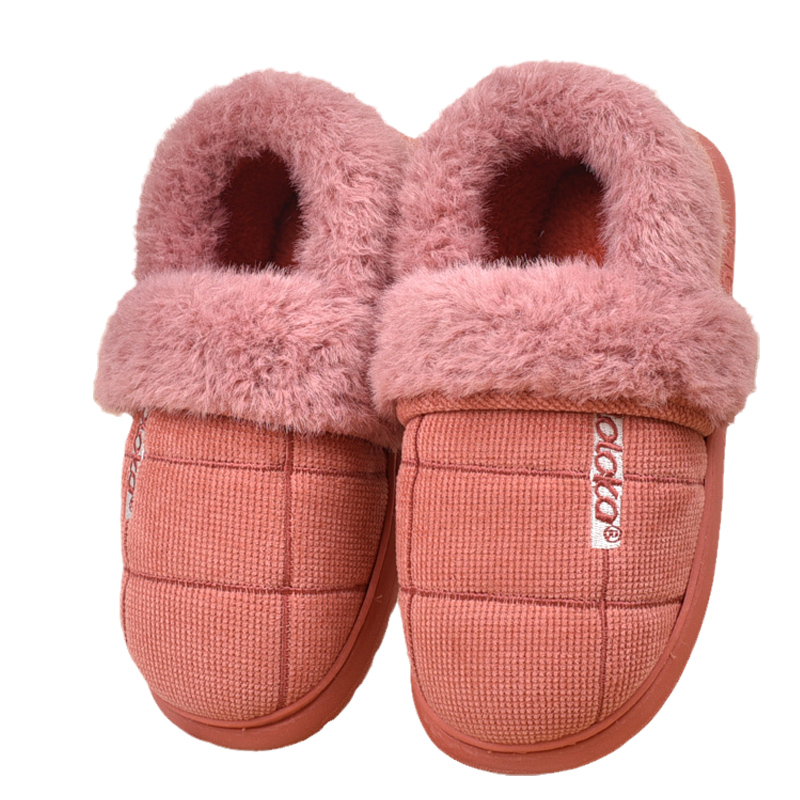 正品路路佳厚实包跟棉鞋女冬季厚底居家情侣毛口保暖拖板棉拖鞋男