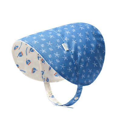 100%新疆棉双面戴婴儿防晒帽大檐