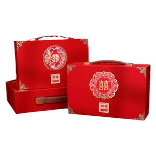 订婚彩礼钱盒子装现金箱提亲聘礼聘金礼盒嫁妆皮箱礼金盒用品大全