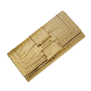 EPEIUS 土豪金钱包  女 爱普氏 张扬个性 金色钱包 鳄鱼纹 头层皮