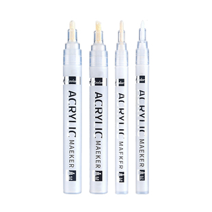 touch color 白色高光笔美术专用丙烯马克笔防水不掉色拍立得写字DIY丙烯颜料笔大容量油漆笔记号笔银色金色