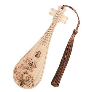 楠竹乐器书签梅兰竹菊文创复古中国风旅游纪念品送学生书签古琴