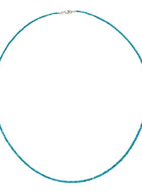 天然原矿绿松石项链锁骨链简约风