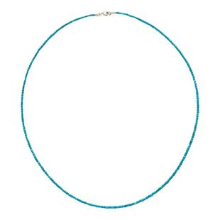 天然原矿绿松石小米珠项链极细蓝绿色锁骨链简约气质女颈链925银