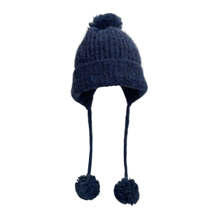 三环路纯色毛球护耳雷锋帽大头围百搭针织帽秋冬保暖男女毛线帽