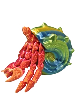 五彩寄居蟹关节可活动创意摆件
