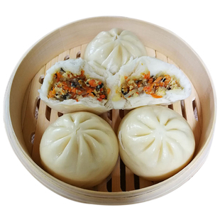 素菜速冻包子北方胡萝卜木耳鸡蛋包学生早餐早饭蒸食品速食半成品