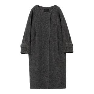 糖皮出品 长期主义 格雷灰色 羊毛驼绒 冬季宽松手工双面圆领大衣