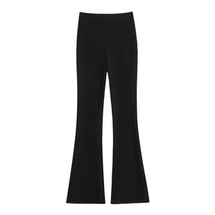 黑色微喇裤女2026新款夏季薄款高腰显瘦弹力修身春秋西装喇叭裤子