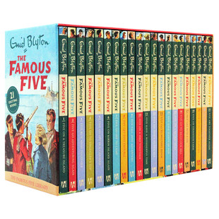五伙伴历险记21册盒装 The Famous Five 英文原版 疯狂侦探团 伊妮德布莱顿Enid Blyton 青少年儿童英语桥梁章节小说 学生课外读物
