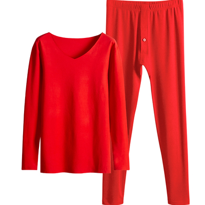 低领保暖内衣男加厚加绒大领口