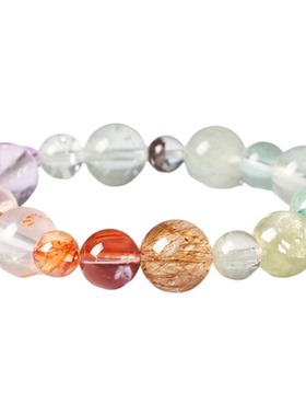 五行水晶木生火天然黄水晶手串