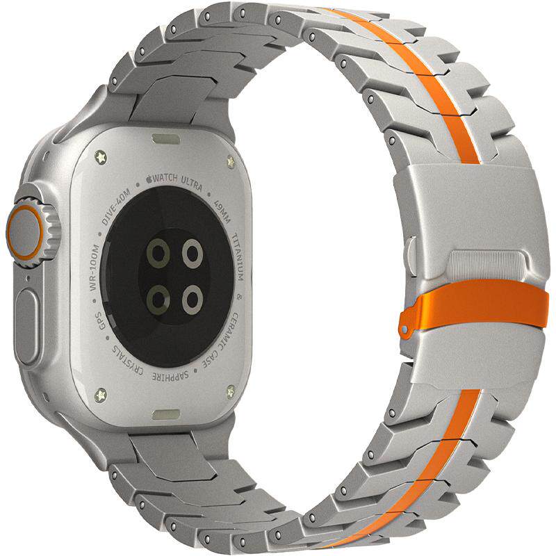 maenwvo钢铁侠元素表带适用苹果手表iwatch11表带ultra同色高级49mm男不锈钢/纯钛金属applewat