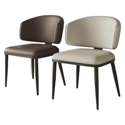 简北欧现代金属皮革极简风餐椅凳