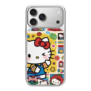 适用苹果17手机壳iphone17pro新款hellokitty哈喽17max全包16pro带支架14网红15爆款13凯蒂猫17air高级12女11