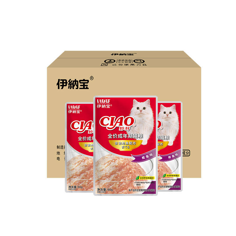 伊纳宝妙好成猫全价湿粮整箱48包