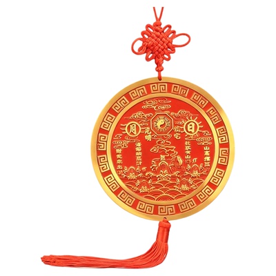 室外山海镇挂件实心黄铜红纱